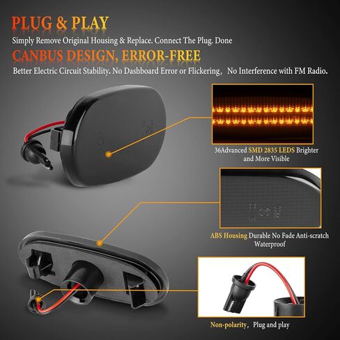 2 حزمة LED الجانب ماركر بدوره إشارة الجانب ماركر ضوء مجموعة الجمعية ل 2006-2018 VW C-rafter | مصابيح إشارة الانعطاف الجانبية لسيارة مرسيدس سبرينتر W906 لعام 2006-2018 (عدسة مدخنة) in Kuwait