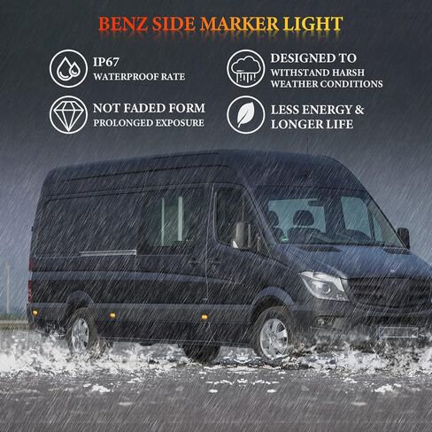 2 حزمة LED الجانب ماركر بدوره إشارة الجانب ماركر ضوء مجموعة الجمعية ل 2006-2018 VW C-rafter | مصابيح إشارة الانعطاف الجانبية لسيارة مرسيدس سبرينتر W906 لعام 2006-2018 (عدسة مدخنة) in Kuwait
