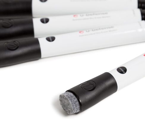 U Brands U Defense Dry Erase Markers, Office Supplies, Chisel Tip, Black, 4 Count in Saudi Arabia