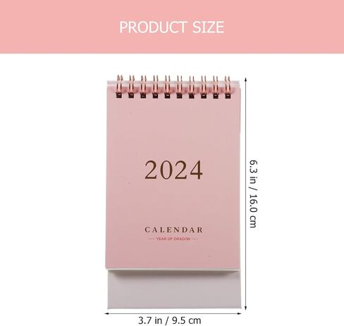تقويم مكتب صغير من Gadpiparty 2024، يوليو 2023 إلى ديسمبر 2024، تقويم مخطط قائم، تقويم صغير لسطح المكتب لمكتب المنزل، 6.29 بوصة، وردي in Kuwait