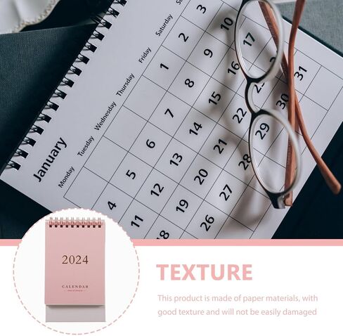 تقويم مكتب صغير من Gadpiparty 2024، يوليو 2023 إلى ديسمبر 2024، تقويم مخطط قائم، تقويم صغير لسطح المكتب لمكتب المنزل، 6.29 بوصة، وردي in Kuwait