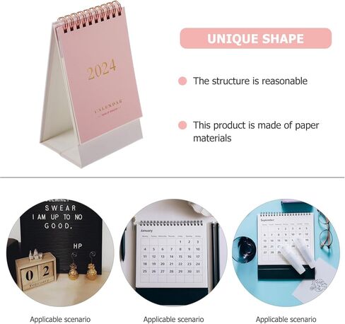 تقويم مكتب صغير من Gadpiparty 2024، يوليو 2023 إلى ديسمبر 2024، تقويم مخطط قائم، تقويم صغير لسطح المكتب لمكتب المنزل، 6.29 بوصة، وردي in Kuwait