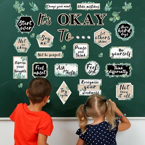 Mental Health Posters It's Okay to Colorful Bulletin Board Set Therapy Office Decor Inspirational Positive Affirmations Accents Psychology Wall Art for School Office Home Classroom Decoration Supply in Saudi Arabia