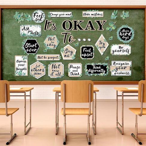 Mental Health Posters It's Okay to Colorful Bulletin Board Set Therapy Office Decor Inspirational Positive Affirmations Accents Psychology Wall Art for School Office Home Classroom Decoration Supply in Saudi Arabia