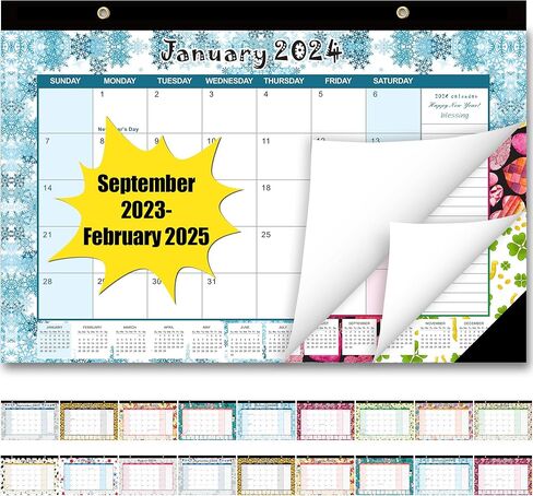 تقويم المكتب 2023-2025: 18 تقويم مكتبي شهري مع واقيات الزوايا، 17 × 11-1/2 بوصة تقويم مكتب أكاديمي من سبتمبر 2023 حتى فبراير 2025 لتخطيط وتنظيم المكاتب المدرسية المنزلية in Kuwait