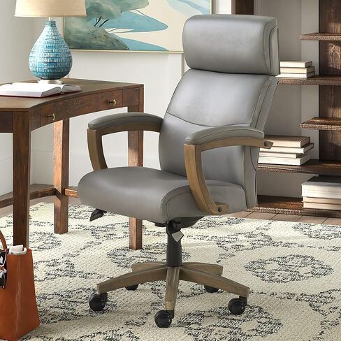 La-Z-Boy Greyson Ergonomic Bonded Leather Swivel Executive Chair, Black (CHR10086B) in Saudi Arabia