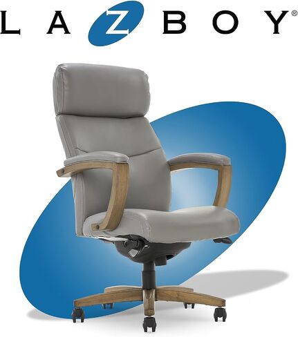 La-Z-Boy Greyson Ergonomic Bonded Leather Swivel Executive Chair, Black (CHR10086B) in Saudi Arabia