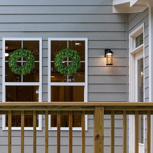 bhappy Boxwood Wreath 15 inch Artificial Greenery Wreath Indoor Front Door Home Hanging Wall Window Wedding Party Decor in Saudi Arabia