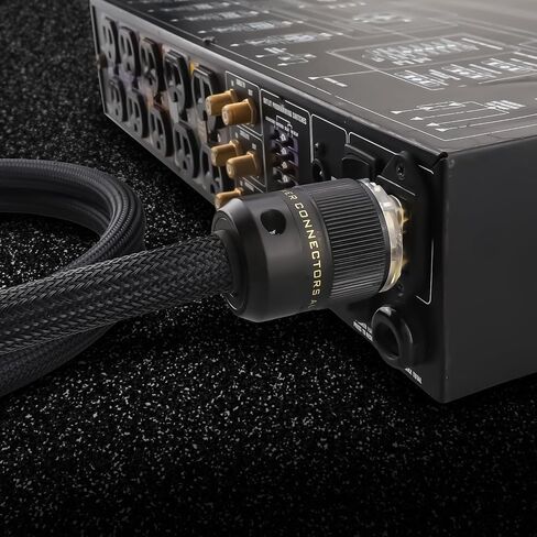 سلك طاقة Audiocrast HiFi، كابل طاقة مضخم مجدول عالي النهاية - 10AWG - OD 17 مم - درع، سلك طاقة تيار متردد عالي الدقة مع قابس أمريكي ذهبي + موصل IEC320 C13 (4.9FT/1.5M) in Kuwait