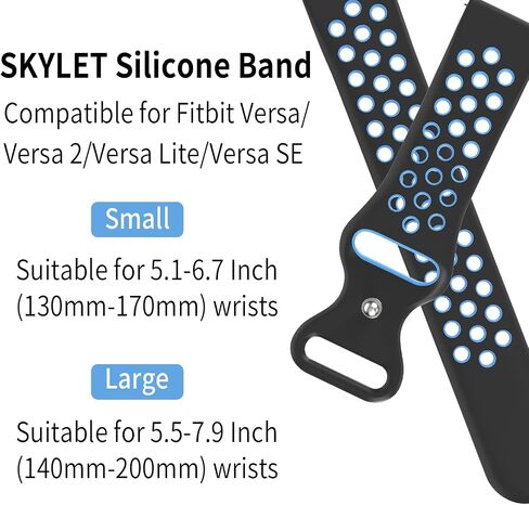 SKYLET Compatible with Fitbit Versa Bands/Fitbit Versa 2 Bands/Fitbit Versa Lite/Versa Special Edition Bands for Men Women, Sport Breathable Silicone Replacement Band for Versa 2 Smart Watch Women in Saudi Arabia