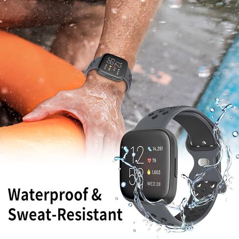 SKYLET Compatible with Fitbit Versa Bands/Fitbit Versa 2 Bands/Fitbit Versa Lite/Versa Special Edition Bands for Men Women, Sport Breathable Silicone Replacement Band for Versa 2 Smart Watch Women in Saudi Arabia