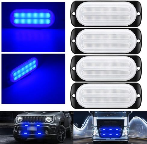 Sidaqi LED Emergency Strobe Lights Bar 4x Red 4 LED Strobe Warning Emergency Flashing Light Caution Construction Hazard Light Bar For Car Truck Van Off Road Vehicle ATV SUV Sync Function 12-24V in Saudi Arabia