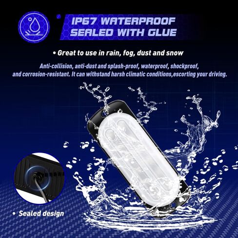 Sidaqi LED Emergency Strobe Lights Bar 4x Red 4 LED Strobe Warning Emergency Flashing Light Caution Construction Hazard Light Bar For Car Truck Van Off Road Vehicle ATV SUV Sync Function 12-24V in Saudi Arabia