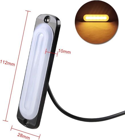 Sidaqi 4 قطع 12 مصباح LED للطوارئ، مصابيح وامضة للمركبات، مصابيح خطر البناء فائقة النحافة 12-24 فولت (أحمر وأبيض) in Kuwait