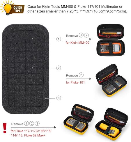Hard Case Compatible with Fluke 117/116/101 & Klein Tools MM400 Multimeter, Carrying Case Protecting Meter, Yellow in Kuwait
