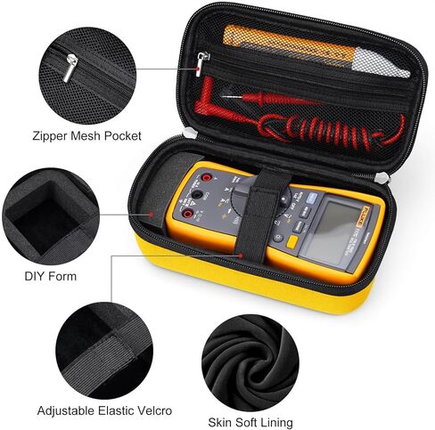Hard Case Compatible with Fluke 117/116/101 & Klein Tools MM400 Multimeter, Carrying Case Protecting Meter, Yellow in Kuwait