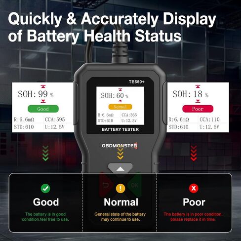 BM210 12V 24V 36V 48V 60V 72V Battery Meter, Waterproof LED Battery Voltage Display Acid&Lithium Battery Gauge Meter for Golf Cart EZGO Club CAR and Most Car(BM210) in Saudi Arabia