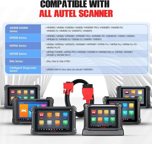 Autel Original Main Test Cable, 16 Pin OBD2 Diagnostic Test Cable, Work with Autel Wired Scanner MK808S MK808 MX808S MX808 MP808S MP808 DS808K DS808 DS708 MS906 IM508 IM508S IM508 PRO in Saudi Arabia