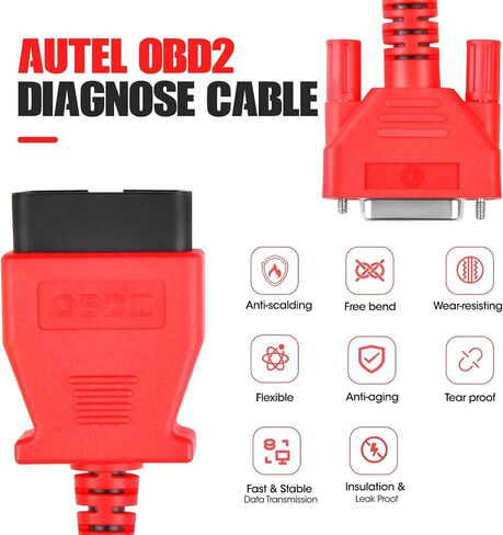 Autel Original Main Test Cable, 16 Pin OBD2 Diagnostic Test Cable, Work with Autel Wired Scanner MK808S MK808 MX808S MX808 MP808S MP808 DS808K DS808 DS708 MS906 IM508 IM508S IM508 PRO in Saudi Arabia