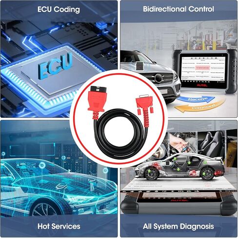 Autel Original Main Test Cable, 16 Pin OBD2 Diagnostic Test Cable, Work with Autel Wired Scanner MK808S MK808 MX808S MX808 MP808S MP808 DS808K DS808 DS708 MS906 IM508 IM508S IM508 PRO in Saudi Arabia