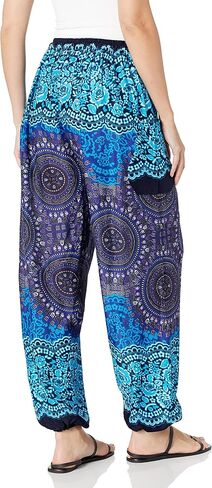 بنطال يوجا حريمي من Lannaclothesdesign برباط بوهو وخصر مدخن من رايون حريم in Kuwait