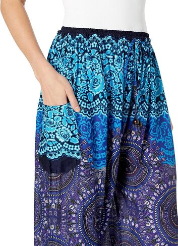 بنطال يوجا حريمي من Lannaclothesdesign برباط بوهو وخصر مدخن من رايون حريم in Kuwait
