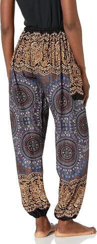 بنطال يوجا حريمي من Lannaclothesdesign برباط بوهو وخصر مدخن من رايون حريم in Kuwait