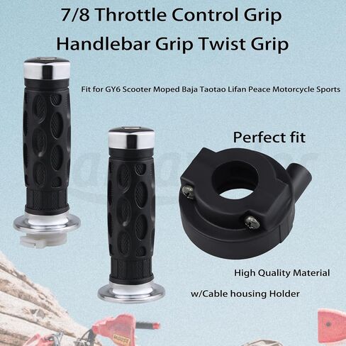 7/8inch 22mm Handlebar Throttle Twist Handle Grip Set w/Cable housing Holder Aftermarket Replacement Parts Compatible for GY6 50cc 80cc 125c 150cc Scooters Pit Bike ATV. in Saudi Arabia
