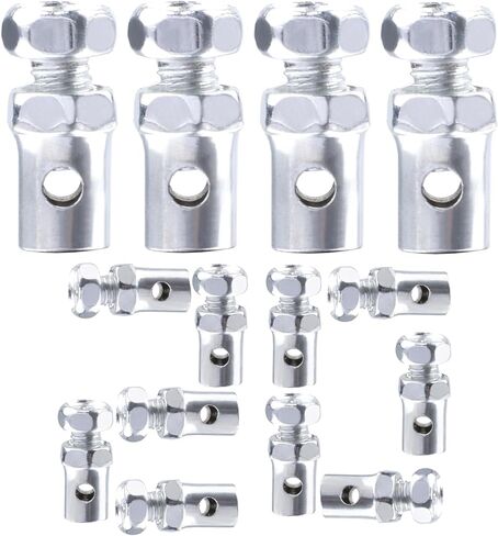 20 قطعة 1/8 بوصة كابل خانق عالمي ينتهي بمشابك إيقاف طقم إصلاح القفل لدراجة نارية Go Kart جزازة العشب بمحرك دراجة دراجة سكوتر أجزاء جرار الحديقة فضية in Kuwait