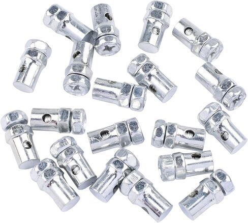 20 قطعة 1/8 بوصة كابل خانق عالمي ينتهي بمشابك إيقاف طقم إصلاح القفل لدراجة نارية Go Kart جزازة العشب بمحرك دراجة دراجة سكوتر أجزاء جرار الحديقة فضية in Kuwait