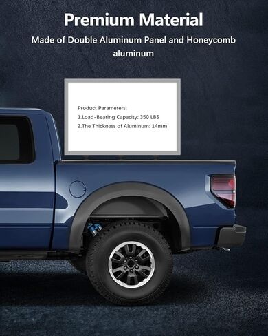 غطاء تونو لسرير الشاحنة الصلب ثلاثي الطي يناسب سرير Ford Ranger 2019 2020 2021 Styleside 5FT، غطاء سرير شاحنة بيك اب أسود in Saudi Arabia