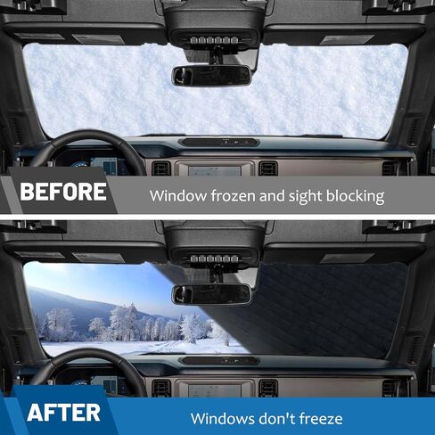MAIKER OFF ROAD Windshield Snow Cover for Ford Bronco Accessories 2021 2022 2023 2024 Frost Wiper & Mirror Protector in Saudi Arabia