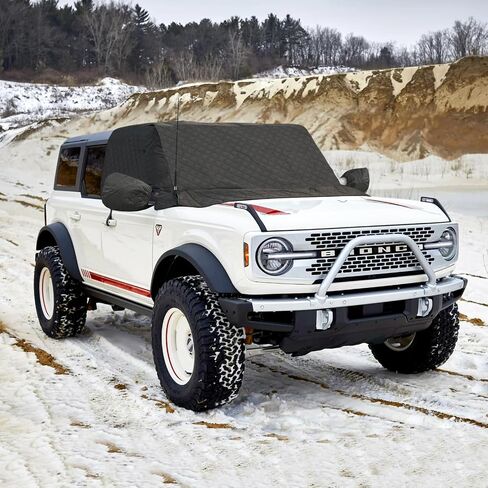 MAIKER OFF ROAD Windshield Snow Cover for Ford Bronco Accessories 2021 2022 2023 2024 Frost Wiper & Mirror Protector in Saudi Arabia