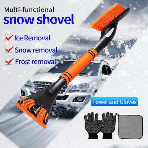 Car Windscreen Ice Scraper & Windscreen Interior Cleaning Tool, Car Snow Brush & Ice Scraper, Car Gadgets Accessories, Snow Shovel for Car, De Icer for Car Windshield, Snow Shovel for Driveway. in Kuwait
