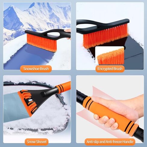 Car Windscreen Ice Scraper & Windscreen Interior Cleaning Tool, Car Snow Brush & Ice Scraper, Car Gadgets Accessories, Snow Shovel for Car, De Icer for Car Windshield, Snow Shovel for Driveway. in Kuwait