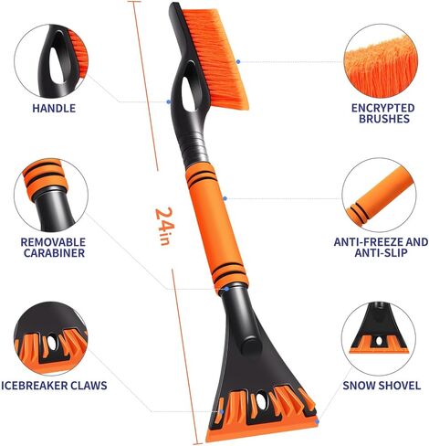 Car Windscreen Ice Scraper & Windscreen Interior Cleaning Tool, Car Snow Brush & Ice Scraper, Car Gadgets Accessories, Snow Shovel for Car, De Icer for Car Windshield, Snow Shovel for Driveway. in Kuwait