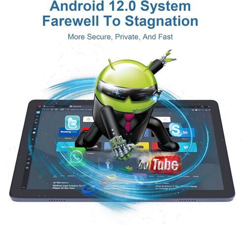 10.1 Inches Android Tablet, 1st Generation Tablet PC, 8GB RAM 128GB ROM, Eye Protection HD IPS Screen, Long Battery Life, 5MP, 13MP Dual Camera, WiFi Tablet for Adults Teenagers in Kuwait