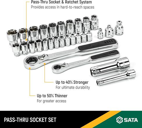 مجموعة مقابس ساتا 80 قطعة 1/4 بوصة، 3/8 بوصة - ST09135U-02 in Kuwait