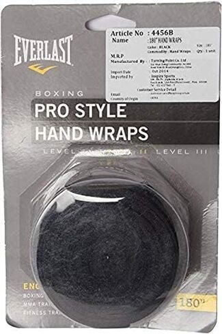 Everlast Worldwide 108-Inch Hand Wrap (Black) in Saudi Arabia