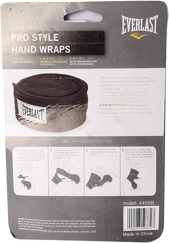 Everlast Worldwide 108-Inch Hand Wrap (Black) in Saudi Arabia