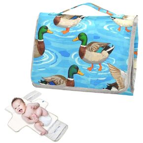 Reusable Changing Table Pads with Tissue Pocket Cute Animal Teal Duck Colorful Travel Changing pad for Baby for Girl & Boy cambiador de pa?ales para Bebes