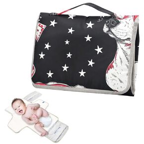 Reusable Changing Table Pads with Tissue Pocket Cartoon Cute White American Dog Changing Pads for Changing Table Infant Travel Kit cambiadores de pa?ales para Bebes