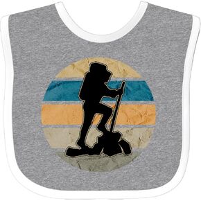 inktastic Hiking Retro Sunset Hiker Baby Bib