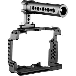 Andoer Andoer Aluminum Alloy Camera Cage Kit with Top Handle Replacement Video Bracket for A7R III / A7 II / A7III, Black