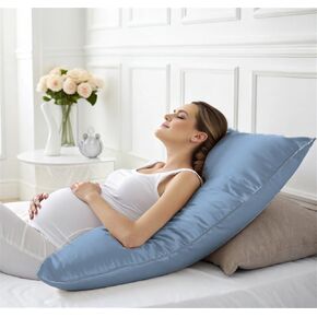 maizi Maternity Pillow for Pregnant Women Customizable Wedge Pregnancy Pillow Satin Square Support Pillow 34X34 Insert Included Envelope Closure Machine Washable Breathing Comfort Pregnancy Sleep