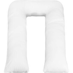 Digital Decor Premium Full Body Maternity Pillow, U.S. Made, Hypoallergenic, 100% Cotton U Shaped Pregnancy Pillow for Side Sleepers, 35" x 65"