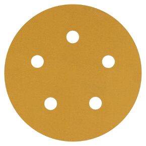 Global Abrasive 5" Discs, 5 Holes 180 Grit Auminum Oxide Stearated, Linked, Gold, B- Style, Vacuum