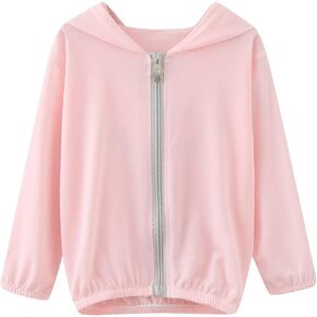 Baby Lightweight Sunscreen Hoodie Jacket UPF 50+ Summer Sun 𝐏rotection Outwear Zipper Breathable Coat for Toddler