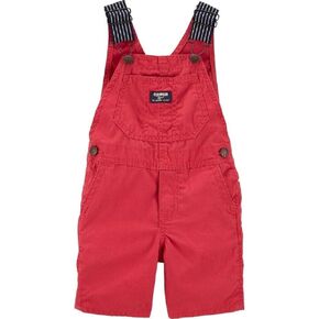 Oshkosh B'gosh Baby & Toddler Boys' Classic Canvas Shortalls with Adjustable Straps & Pockets, Red(6M-5T) (5T)