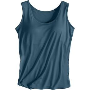 Tank Top with Built in Bra for Women Loose Fit Scoop Neck Sleeveless Workout Athletic Yoga Shirts Summer Basic Tops